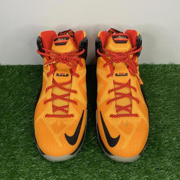 Nike LeBron 12 XII GS Laser Orange Shoes Sneakers 685181-830 Youth Size 5.5y - Picture 4 of 15